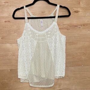 Boho Cream Lace Tank Top